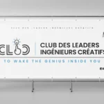 Banner2 1 - Agence 47 Billboard ad for Club des Leaders Ingénieurs Créatifs with logo, bold title, and the tagline 'To Wake the Genius Inside You'.