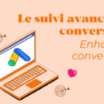 WhatsApp Image 2026-05-13 at 111410 - Agence 47 Banner announcing advanced conversions tracking with a colorful laptop illustration on a peach background and bold orange text in French and English.